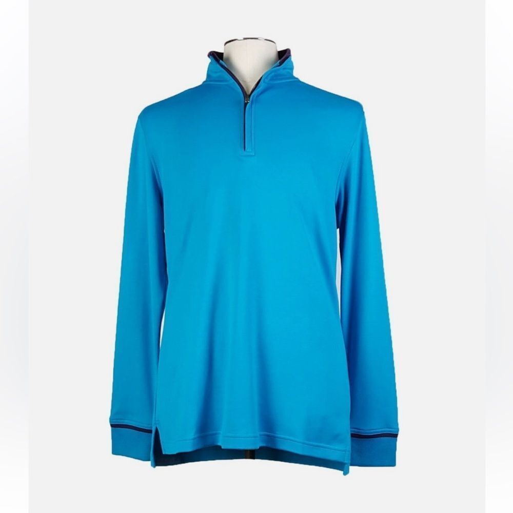 Robert Graham Turquoise half zipper sweatshirt, L
